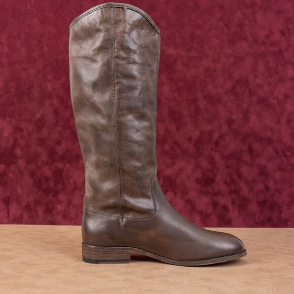 Frye Wmn Melissa Button Dark Brown Leather Equestrian Riding Knee Boots sz 8 - Picture 10 of 10